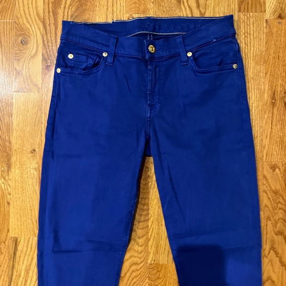 7FAMK The Skinny Cobalt Blue Jean Size 28 - Picture 2 of 8